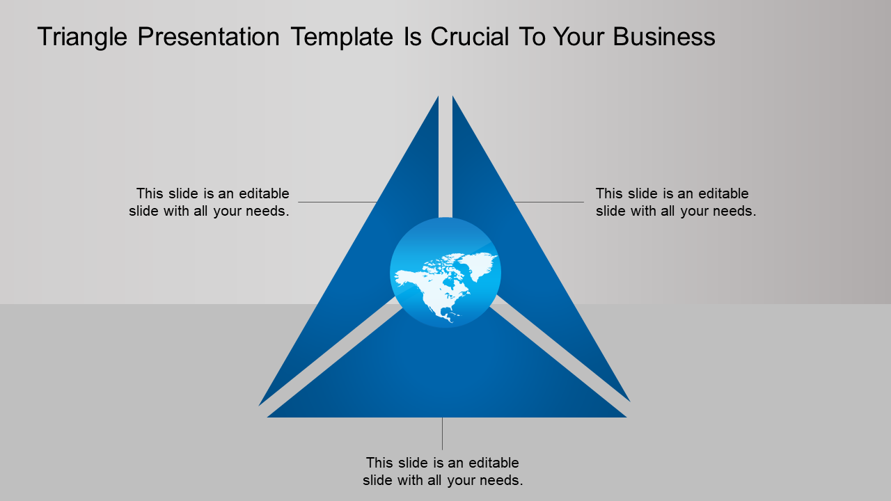triangle presentation template-blue